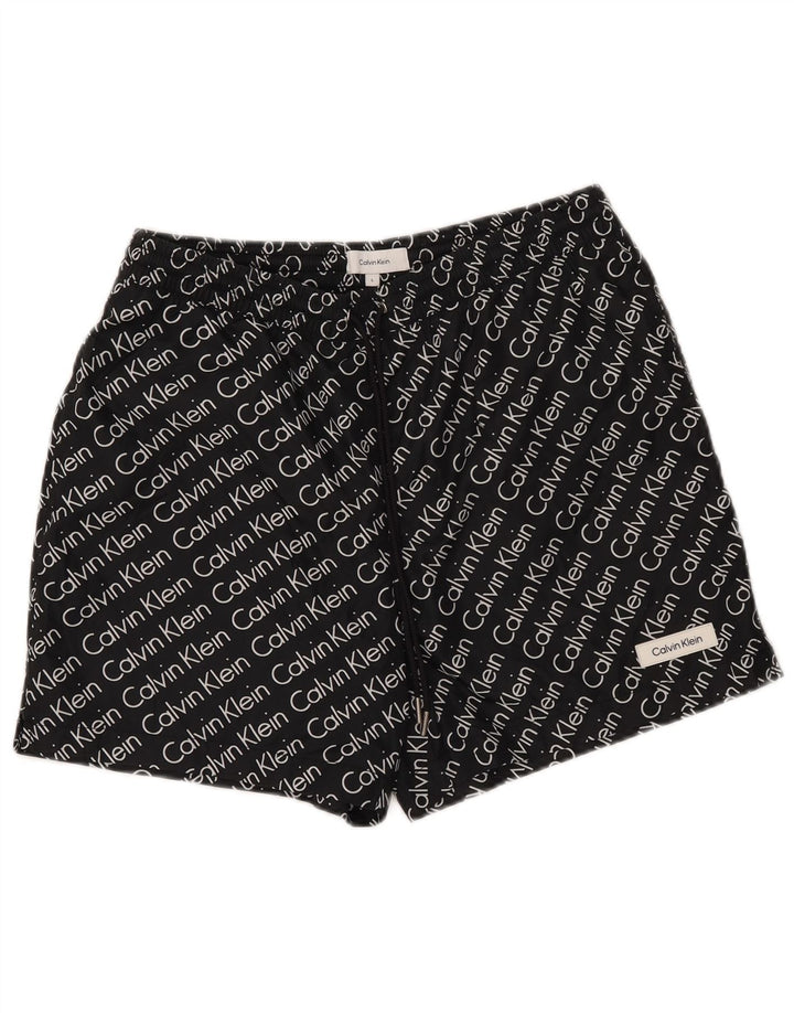 Pantaloncini da bagno grafici da uomo Calvin Klein grandi in poliestere nero