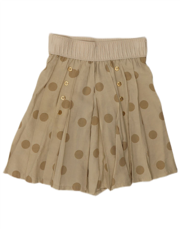 Pantaloncini culotte vintage da donna a vita alta W28 a pois beige medio