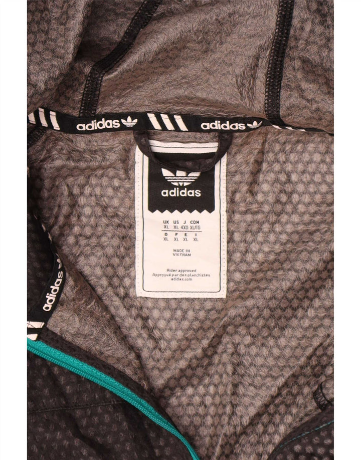Giacca antipioggia da uomo Adidas con cappuccio UK 42 XL poliestere nero
