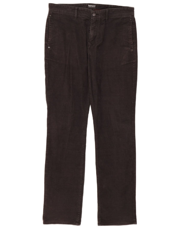 Pantaloni slim da uomo in velluto a coste Timberland W33 L34 cotone nero