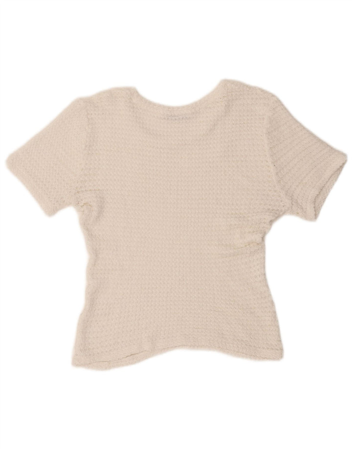 Top Zara Trafaluc in maglia da donna, camicetta UK 14, bianco medio