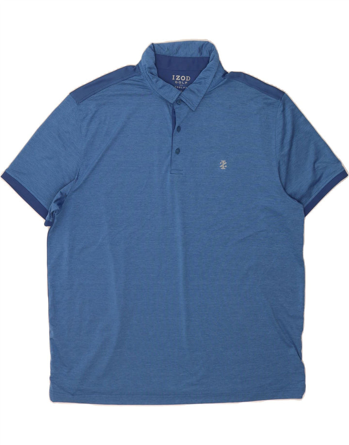 IZOD Mens Golf Polo Shirt 2XL Blue Colourblock Polyester Vintage Izod and Second-Hand Izod from Messina Hembry 