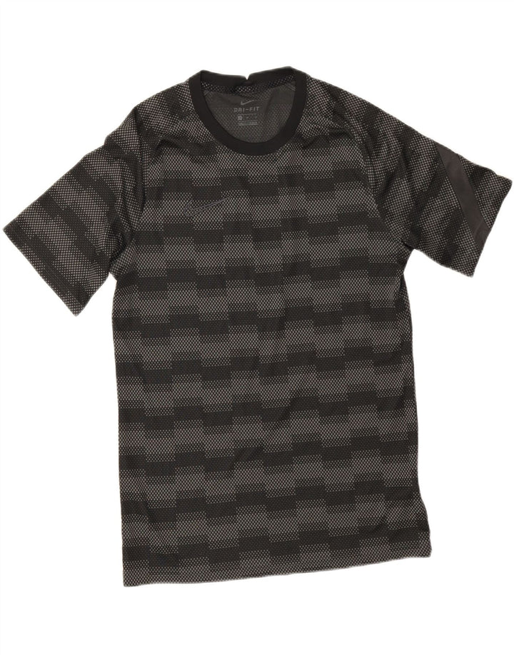 T-shirt Nike da uomo Dri Fit Top in poliestere geometrico nero medio