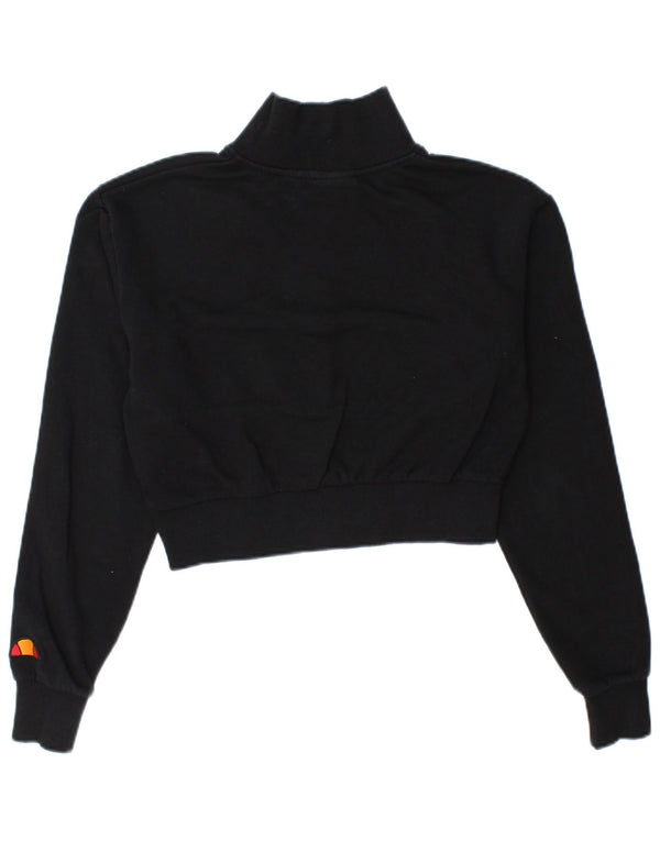 Felpa Ellesse da donna con collo con zip e grafica oversize, maglione UK 6 XS nera