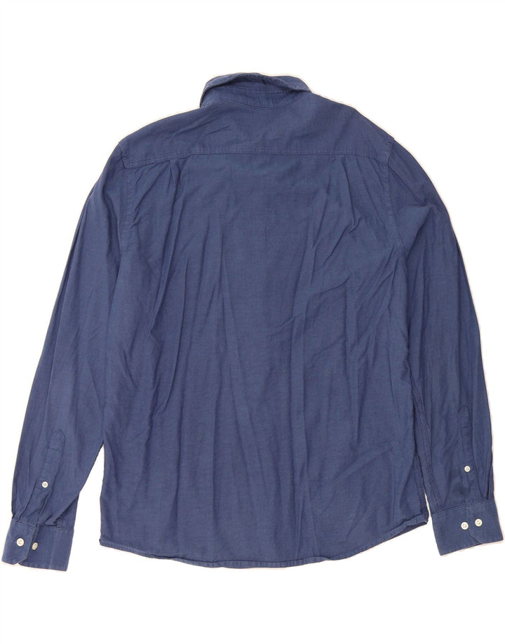 IZOD Mens Salt Water Shirt Large Navy Blue Cotton Vintage Izod and Second-Hand Izod from Messina Hembry 
