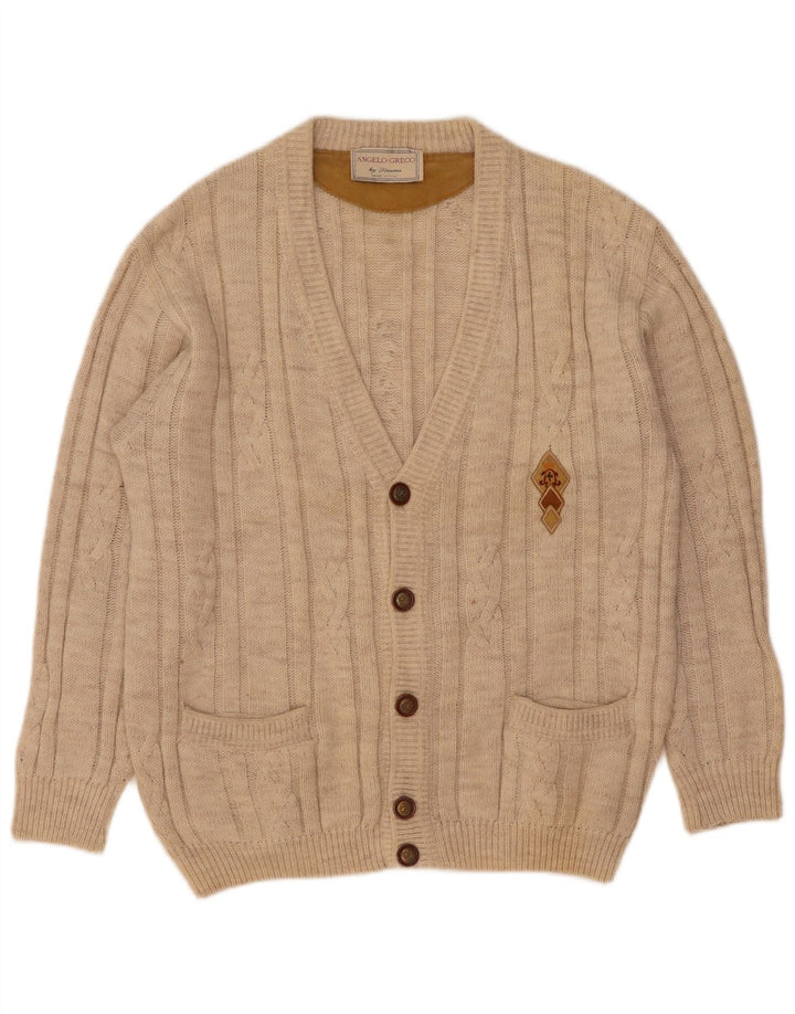 Maglione cardigan da uomo Angelo Greco IT 48 Lana di alpaca beige medio