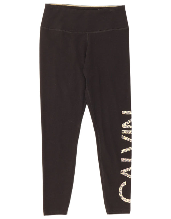 Leggings grafici da donna Calvin Klein UK 8 piccoli in cotone nero