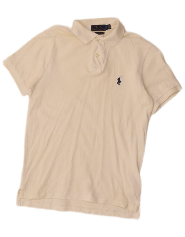 Polo Ralph Lauren da uomo slim fit personalizzata Polo piccola in cotone bianco sporco