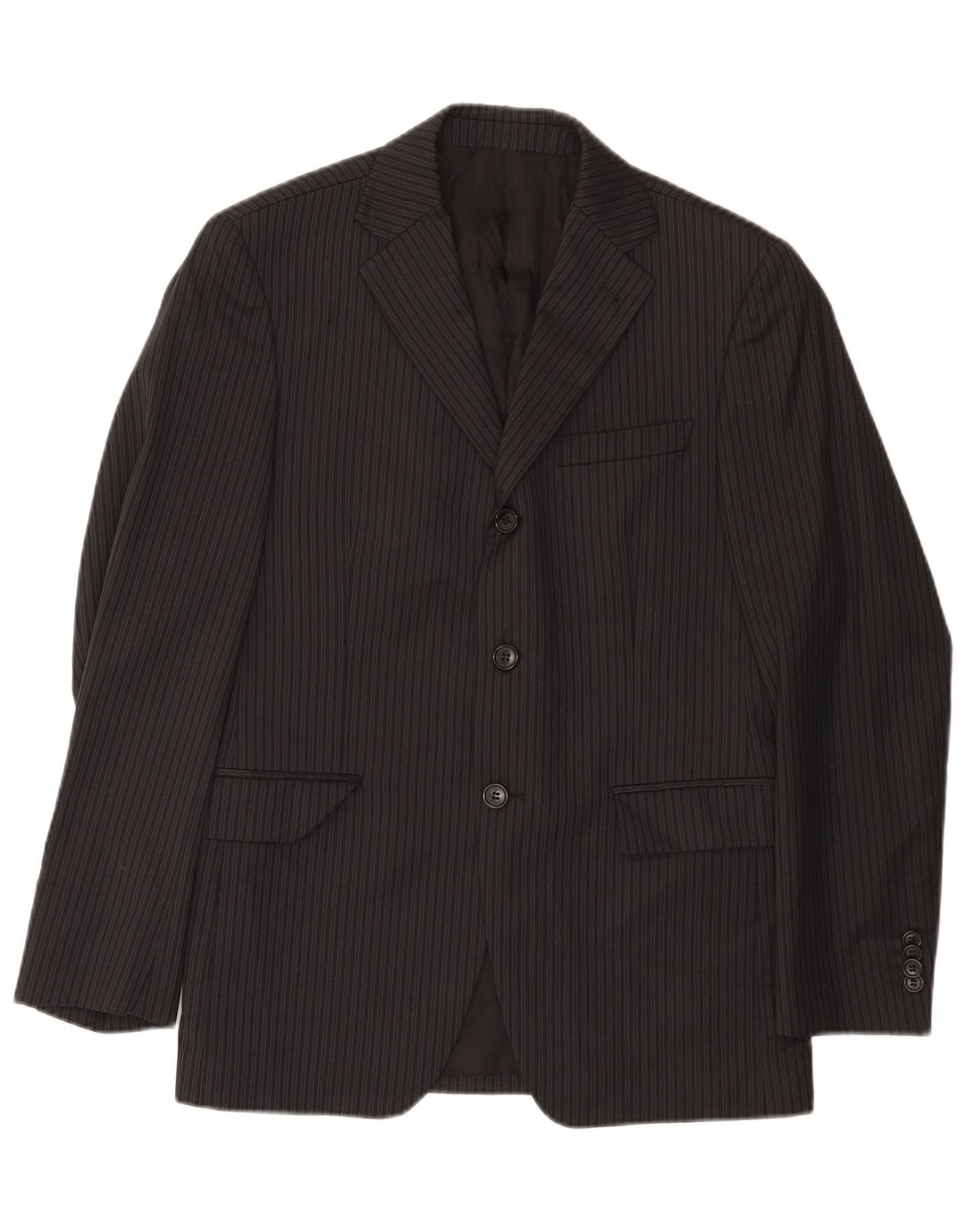 Giacca Blazer 3 Bottoni Uomo Paoloni IT 48 Gessato Medio Nero