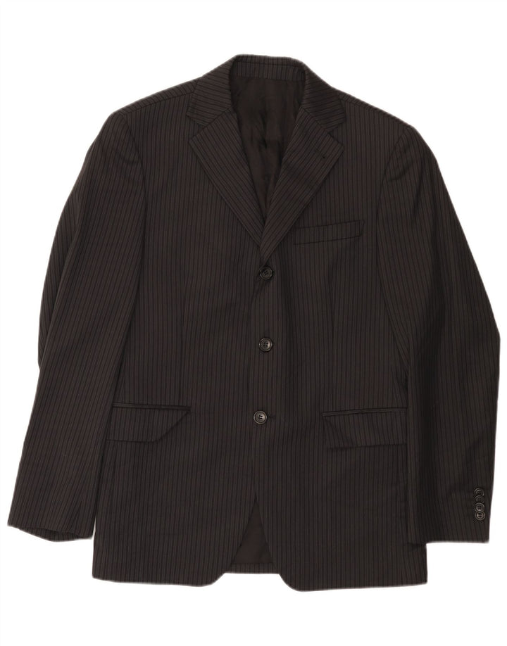 Giacca Blazer 3 Bottoni Uomo Paoloni IT 48 Gessato Medio Nero
