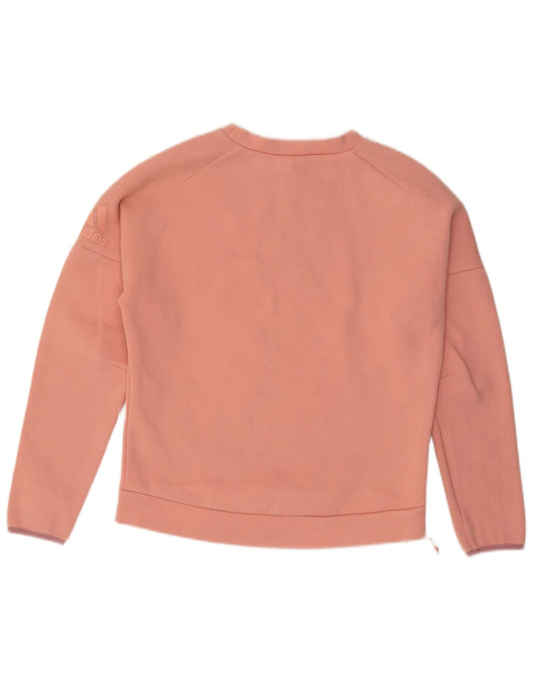 Felpa oversize da donna ADIDAS UK 8/10 piccola in cotone rosa