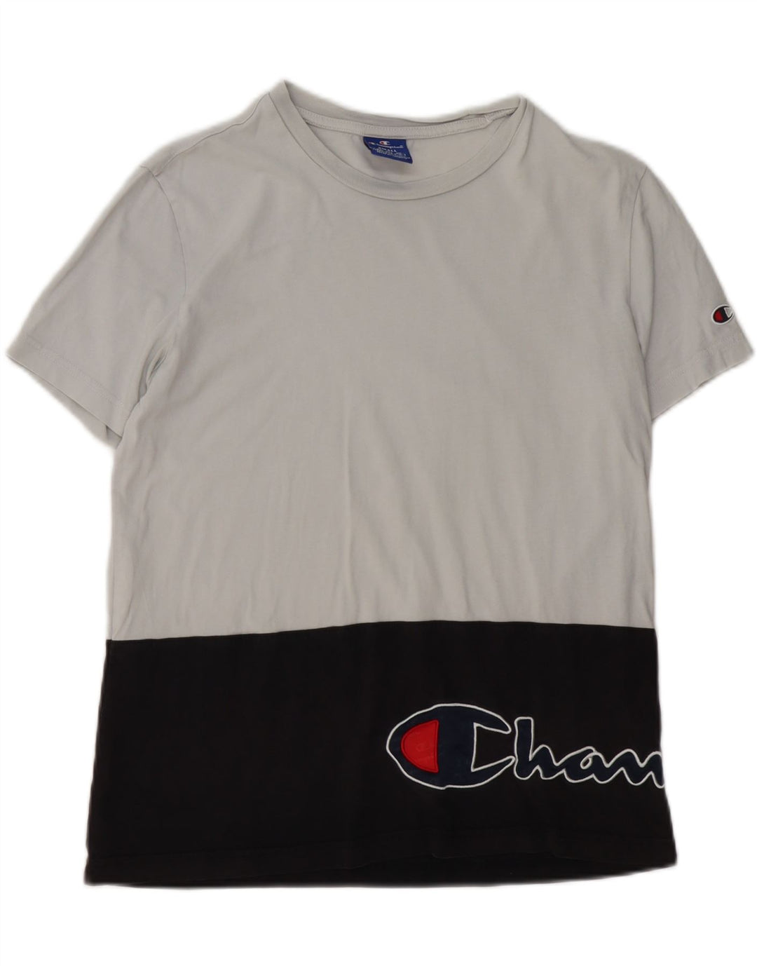 CHAMPION T-shirt grafica da uomo Top Small Black Colourblock