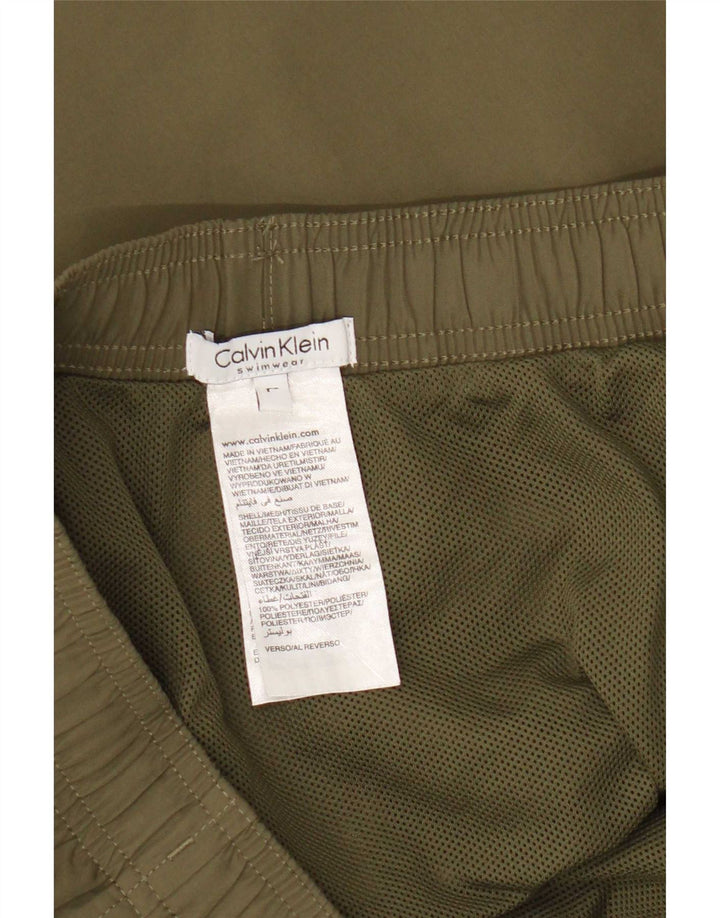 Pantaloncini da bagno grafici da uomo Calvin Klein grandi in poliestere kaki