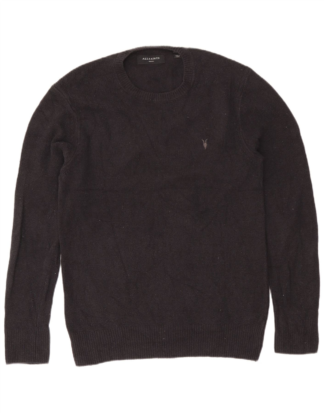 Maglione girocollo da uomo All Saints piccolo in cotone blu navy