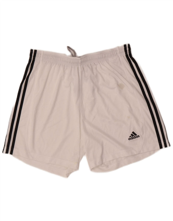 Pantaloncini sportivi Adidas Climalite da uomo grandi in poliestere bianco