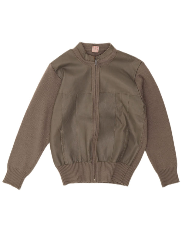 Vintage Mens Cardigan Sweater IT 50 Medium Brown Acrylic