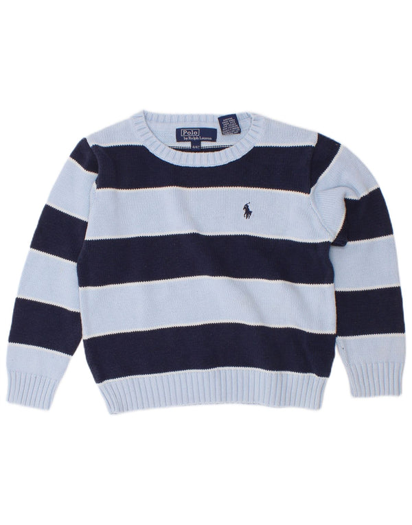 Polo Ralph Lauren Maglione da ragazzo con scollo a barca 3-4 anni a righe blu
