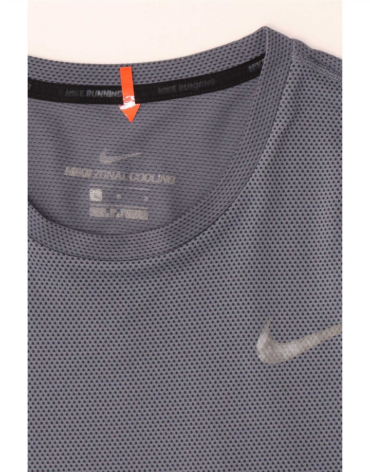 T-shirt Nike da uomo a maniche corte, top grande, in poliestere chiazzato blu
