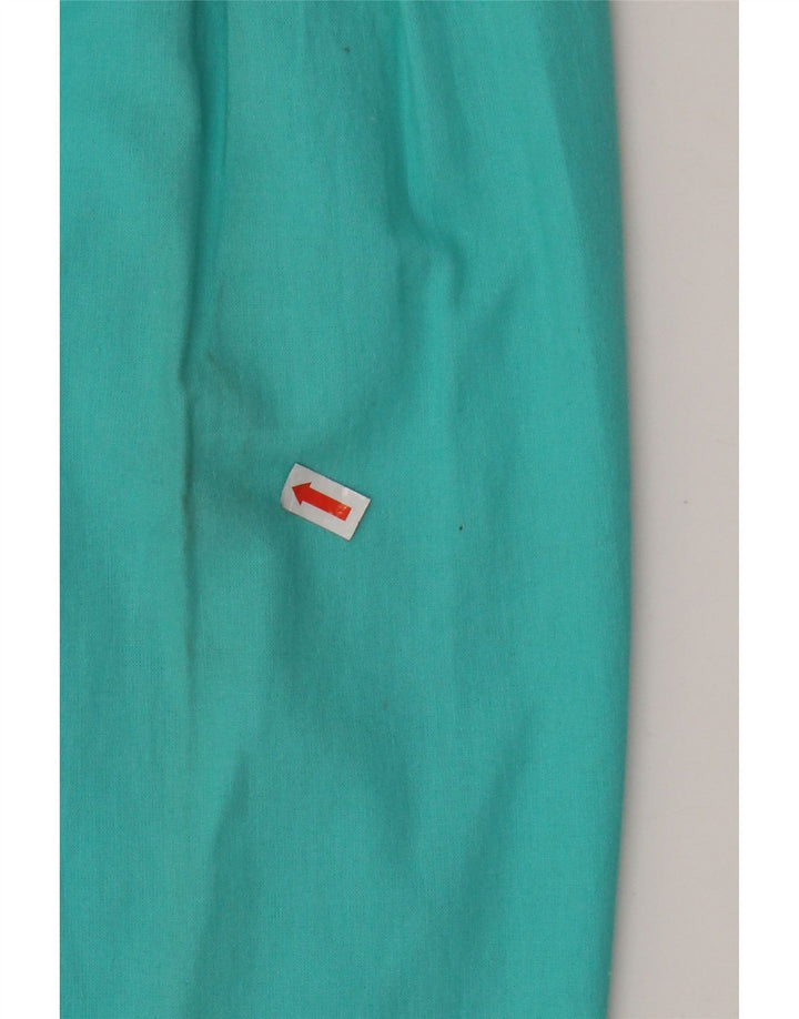VINTAGE Womens High Waist Pegged Chino Trousers W28 L27 Turquoise Cotton