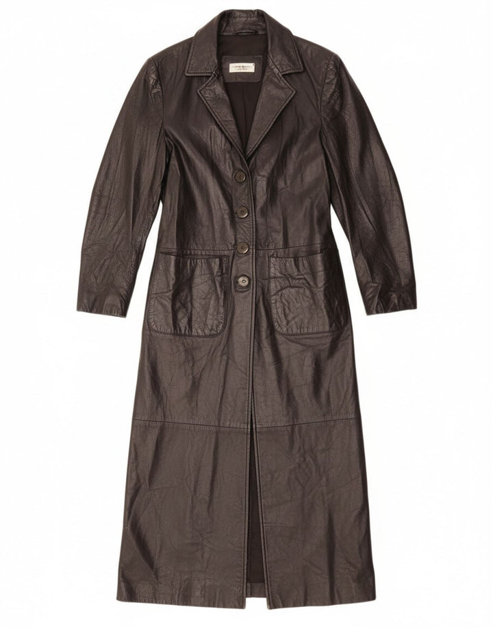 Cappotto in pelle da donna Ashley Brooke UK 10 piccolo in pelle nera