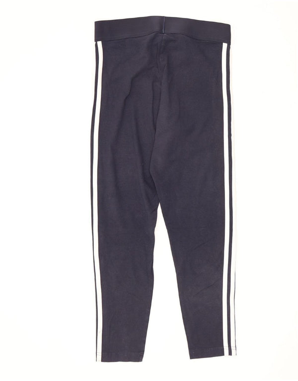 Adidas Crop Leggings da donna UK 12/14 Medium Navy Blue Cotton Sports