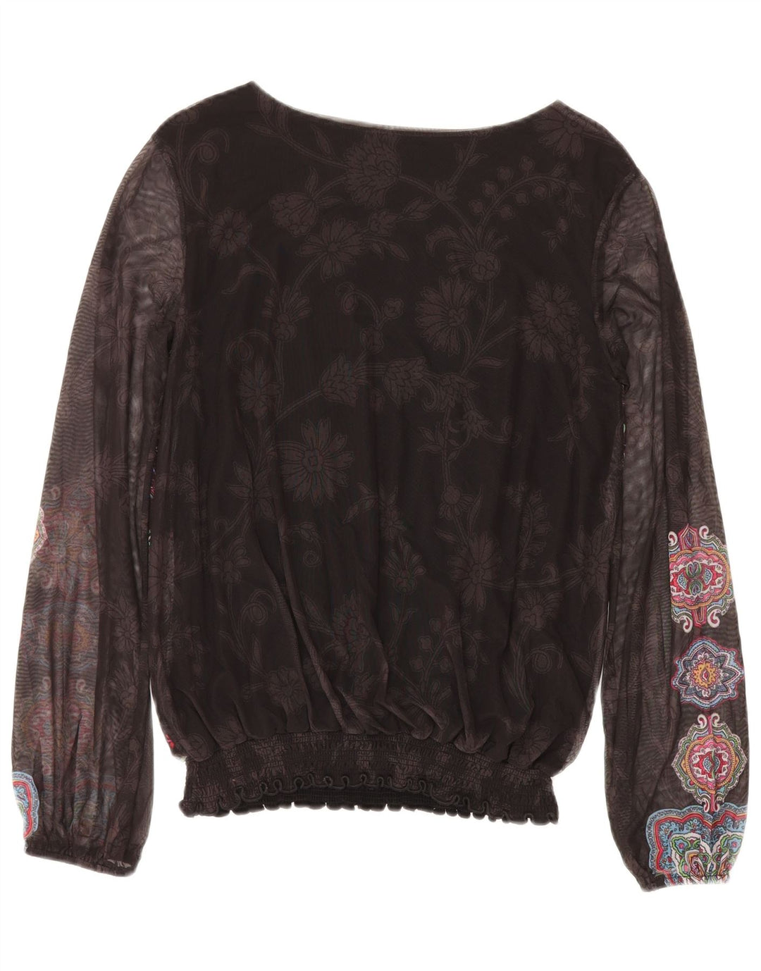 DESIGUAL Camicetta a maniche lunghe da donna Top UK 12 Medio Nero Floreale