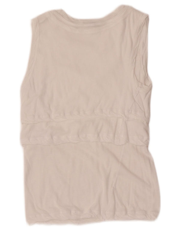 Aspesi Camicetta senza maniche corta da donna UK 8 Small Cotone bianco