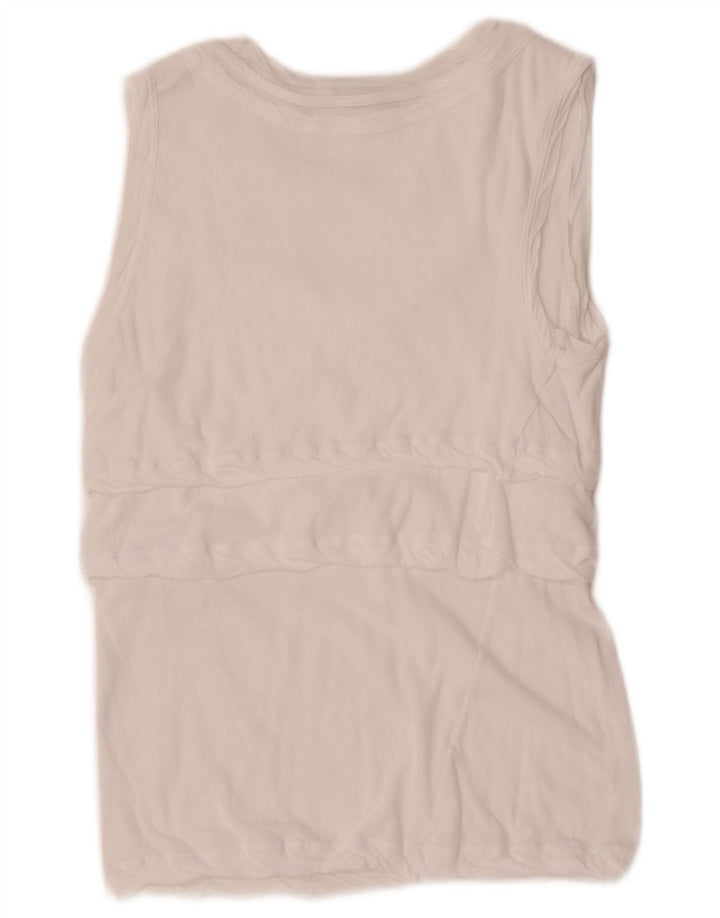 Aspesi Camicetta senza maniche corta da donna UK 8 Small Cotone bianco