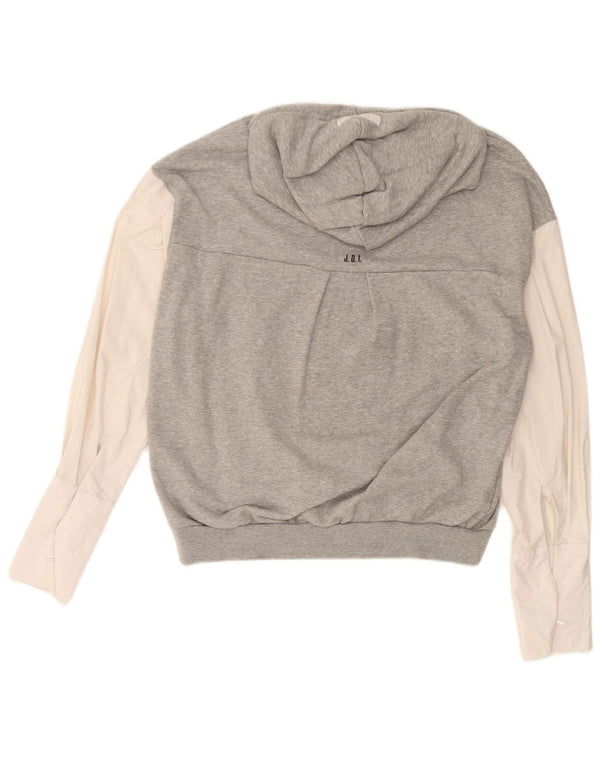 Felpa con cappuccio oversize da donna Nike UK 10 Small in cotone color block grigio