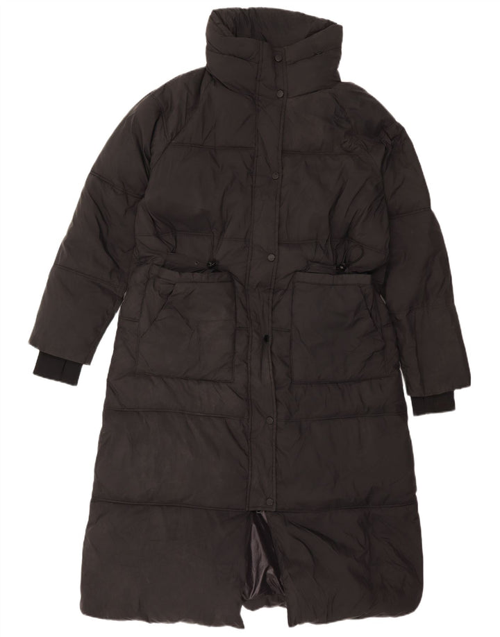 Cappotto imbottito con cappuccio da donna Zara UK 14 poliestere nero medio