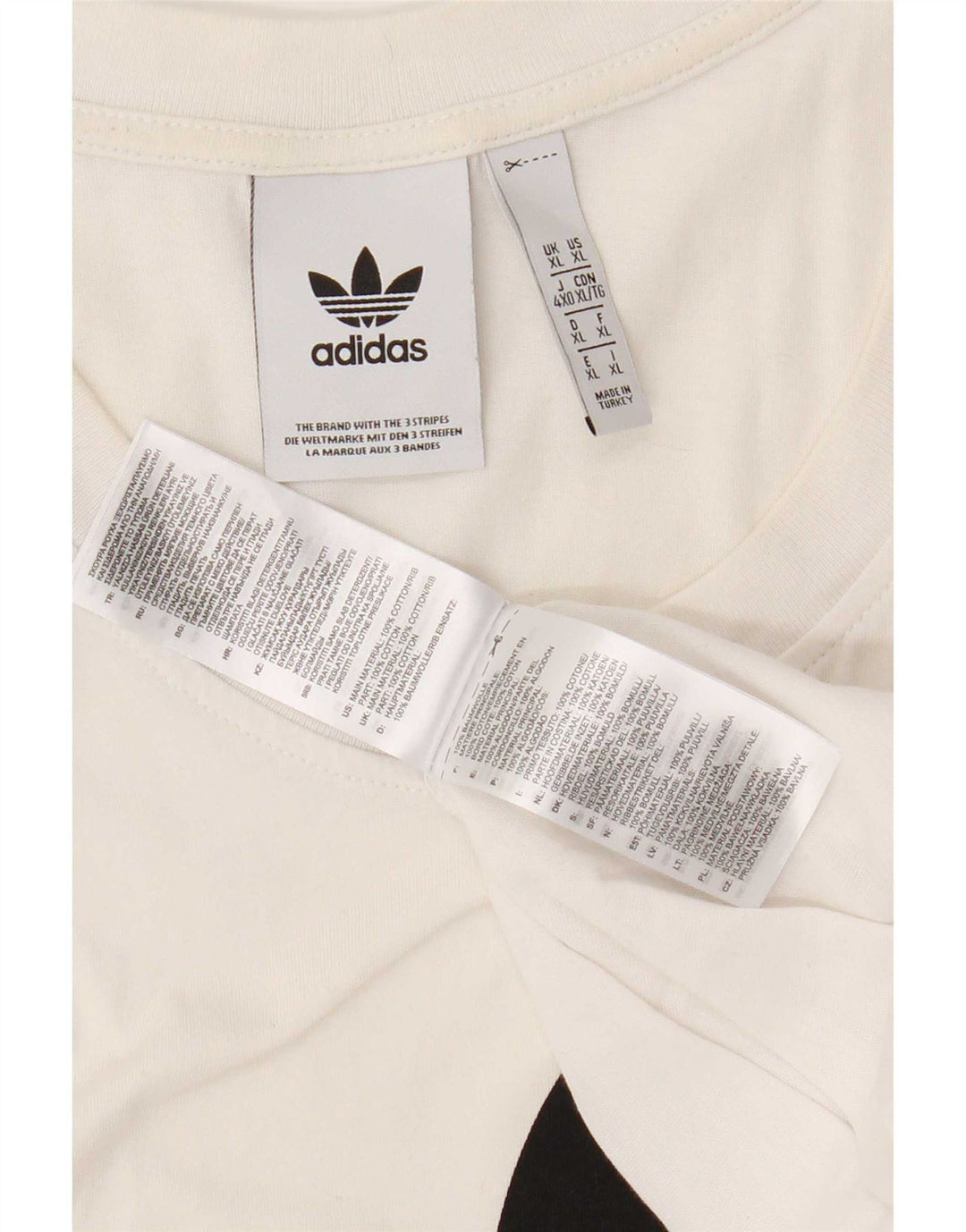 Canotta grafica da uomo Adidas XL in cotone bianco