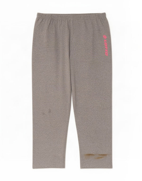Pantaloni da tuta Capri con grafica da donna Lotto UK 14 Large Grigio Cotone