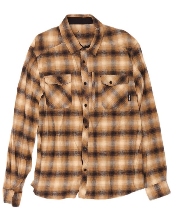 Montura Camicia da uomo in flanella XL in cotone a quadri marrone