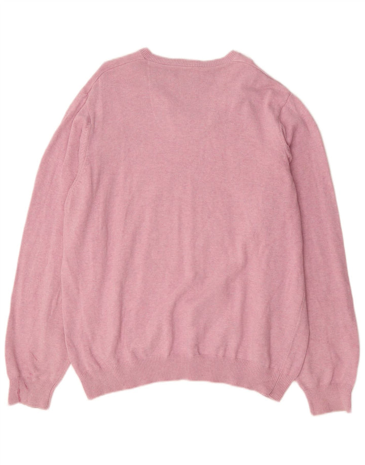Maglione da uomo con scollo a V Marks & Spencer XL in cotone rosa