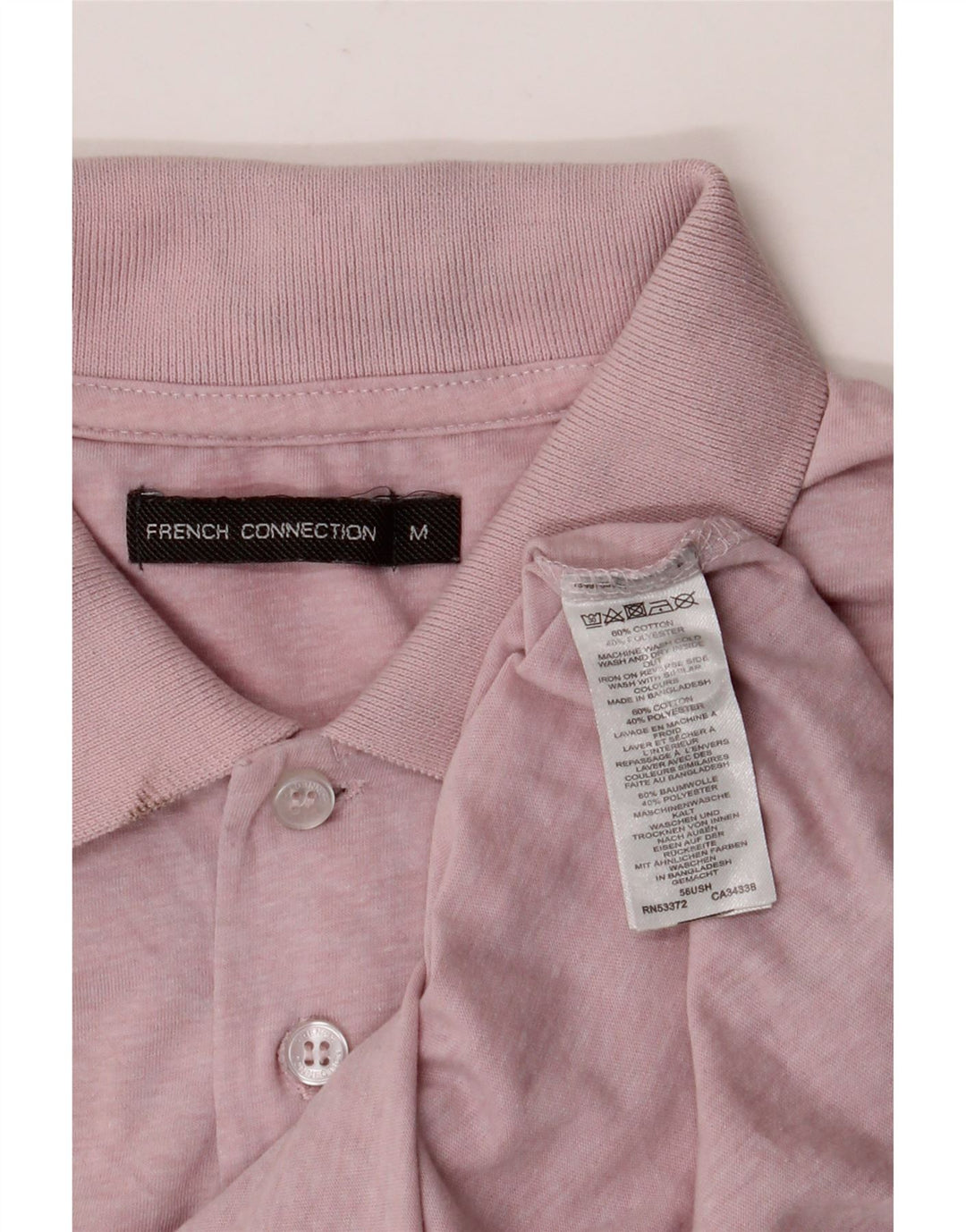 Polo da uomo FRENCH CONNECTION in cotone rosa medio