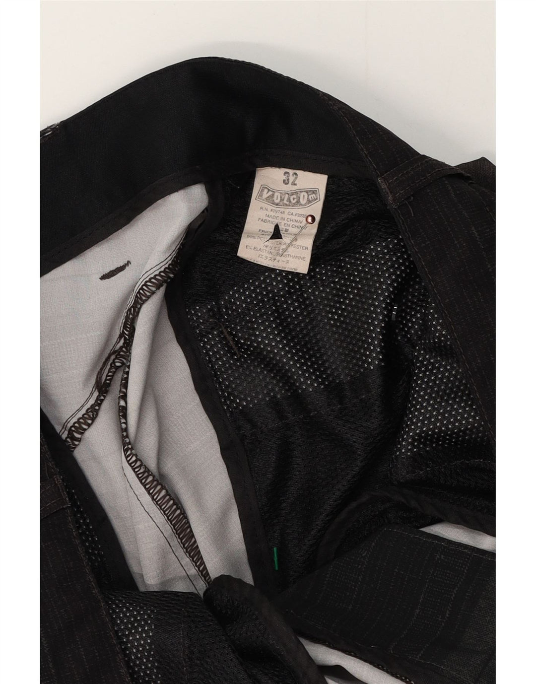 Pantaloncini cargo da uomo VOLCOM W32 poliestere a righe grandi grigie