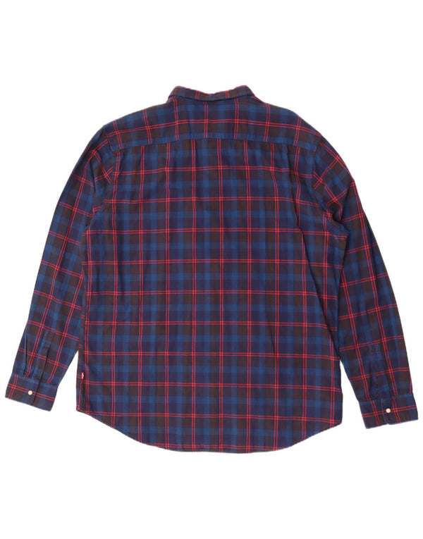 Camicia da uomo Levi's 2XL in cotone a quadri blu