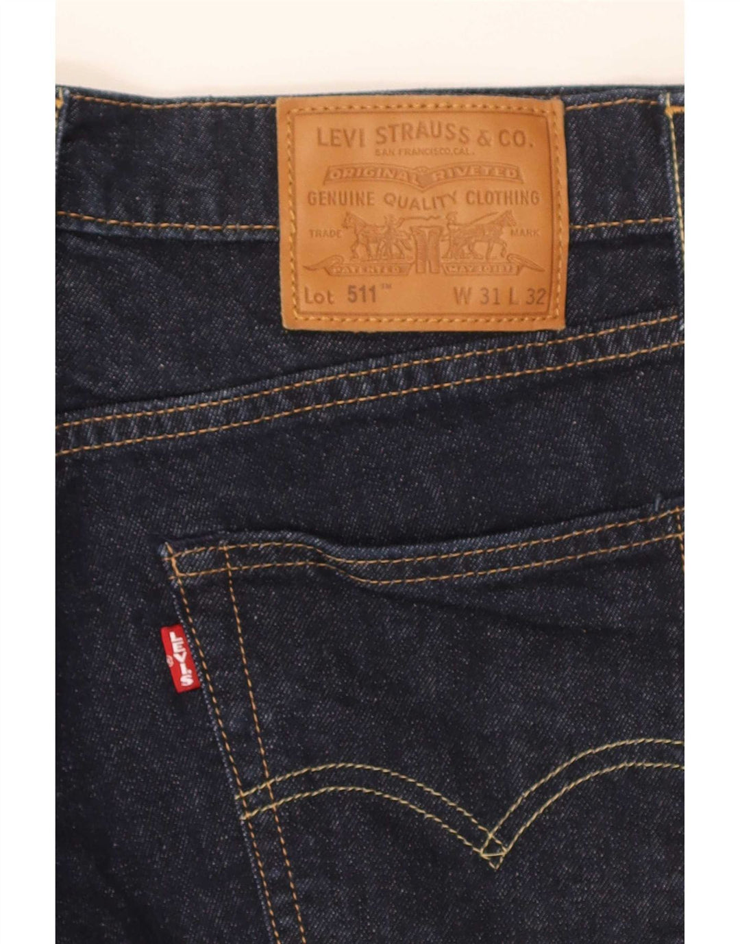 Levi's Uomo 511 Slim Jeans W31 L32 Blu Navy Cotone