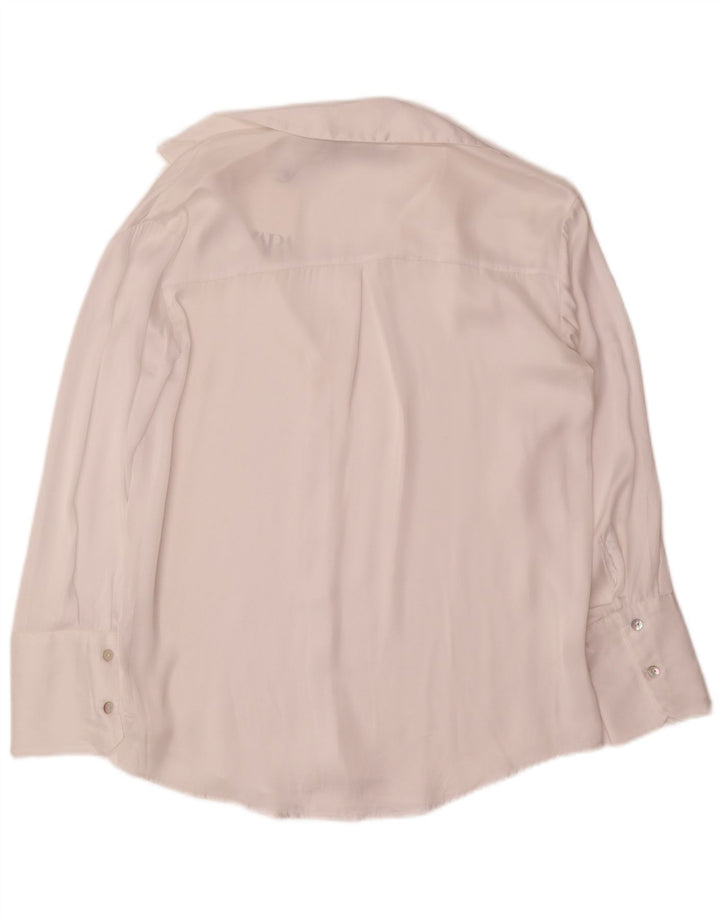 Camicia oversize da donna ZARA UK 6 XS poliestere bianco