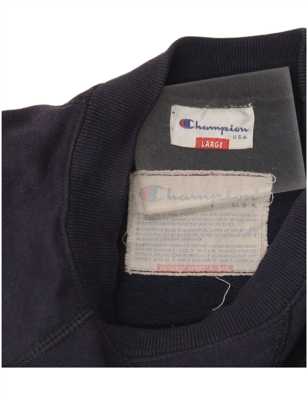 Felpa grafica da uomo Champion, maglione grande, blu navy