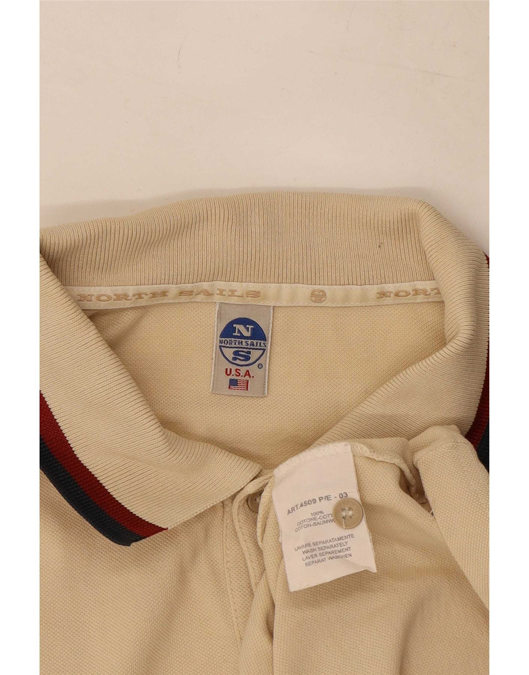 Polo da uomo North Sails Large Beige Cotton