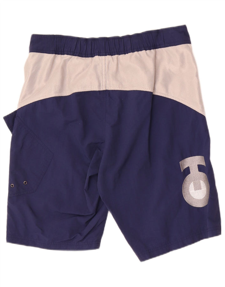 Pantaloncini da bagno grafici da uomo Coast piccoli in poliammide color block blu navy