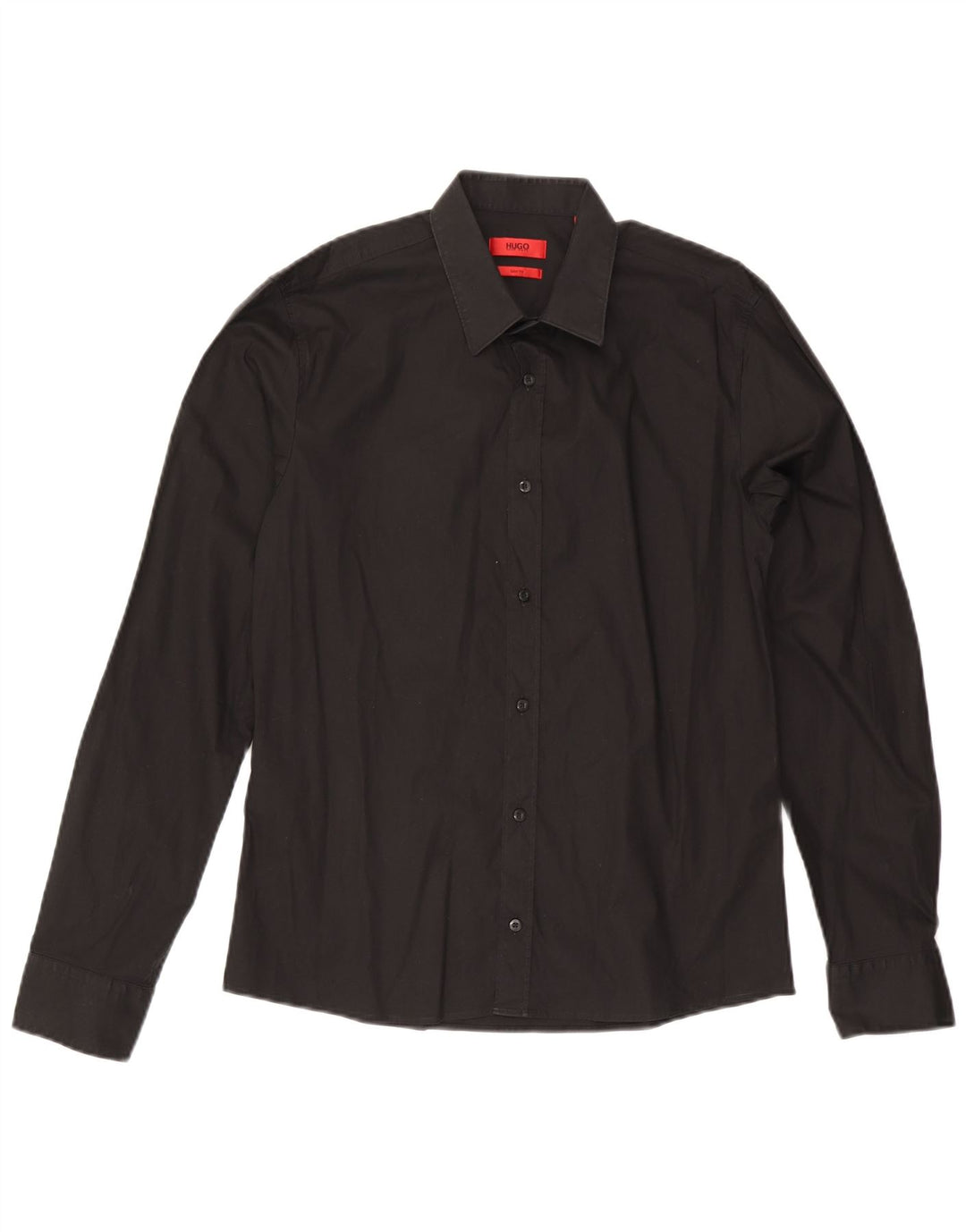 Camicia slim fit da uomo Hugo Boss in cotone nero medio