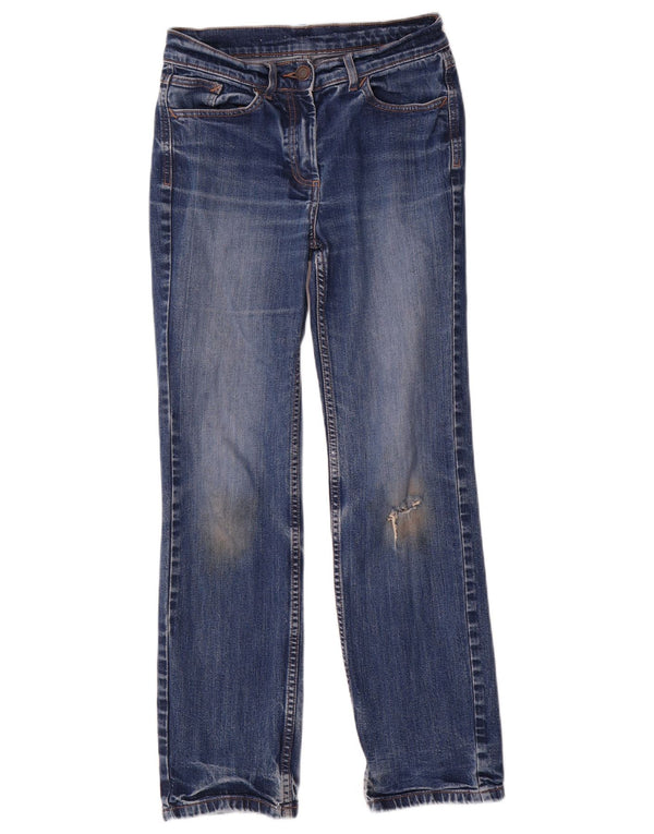 Jeans dritti da donna Marks & Spencer UK 8 piccoli W26 L29 cotone blu