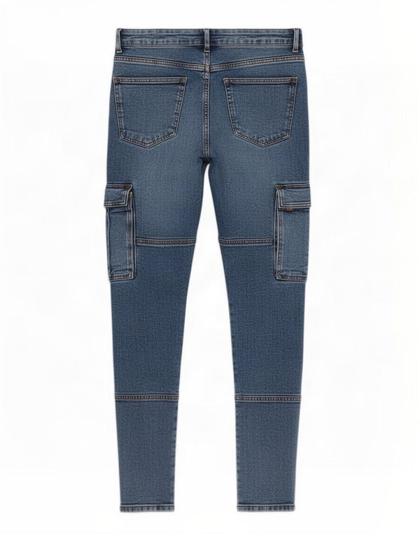 Jeans skinny cargo da uomo Zara EU 38 Small W30 L30 Cotone blu