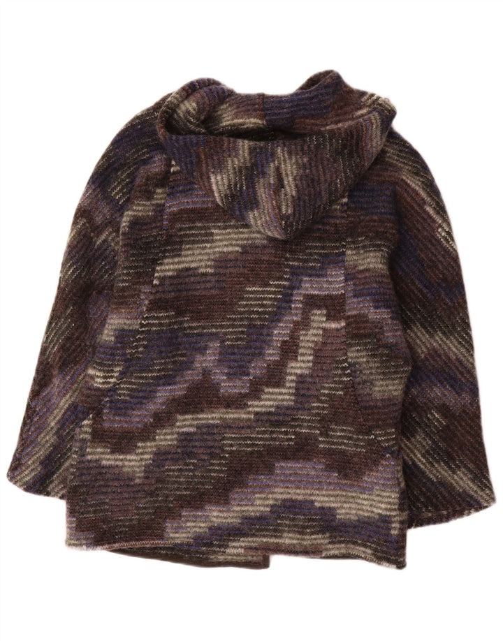 Soprabito aperto da donna vintage con cappuccio UK 12 mimetico medio multicolore