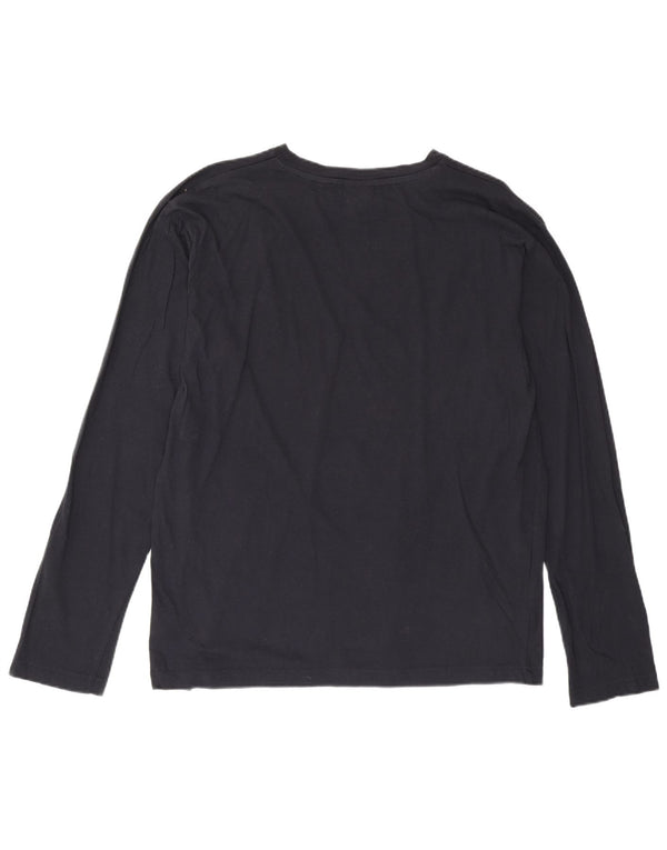 Top da uomo Lotto manica lunga grande in cotone blu navy