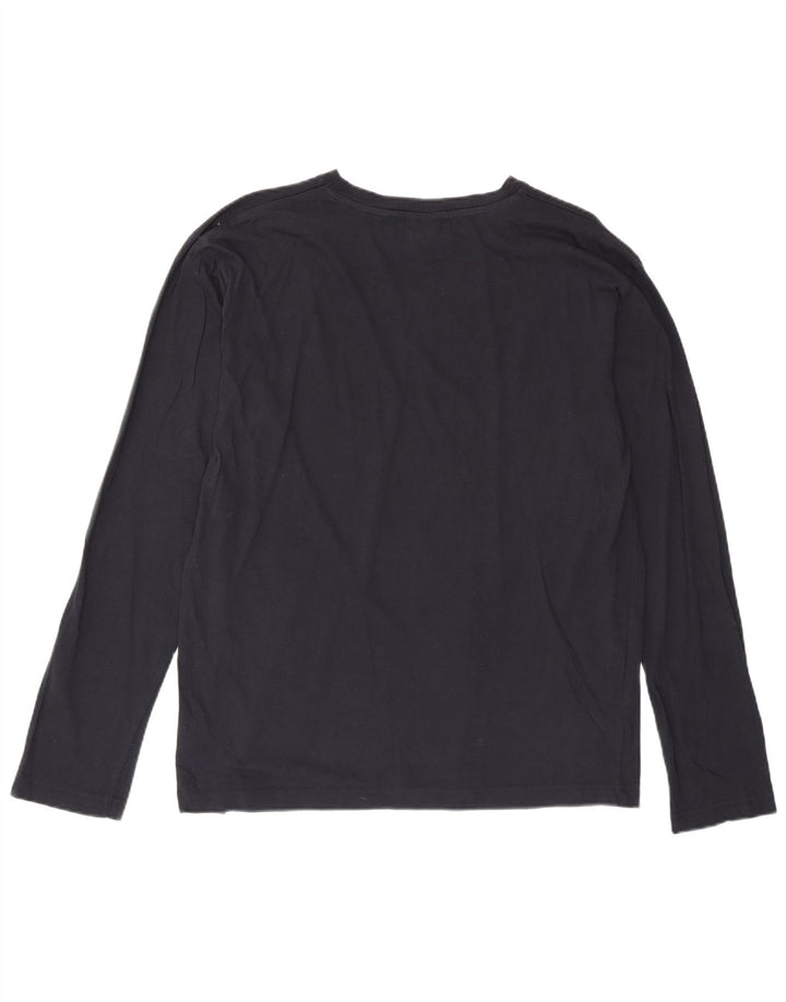 Top da uomo Lotto manica lunga grande in cotone blu navy