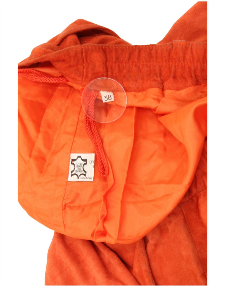 Pantaloncini casual a vita alta da donna vintage EU 38 medi W26 in pelle arancione