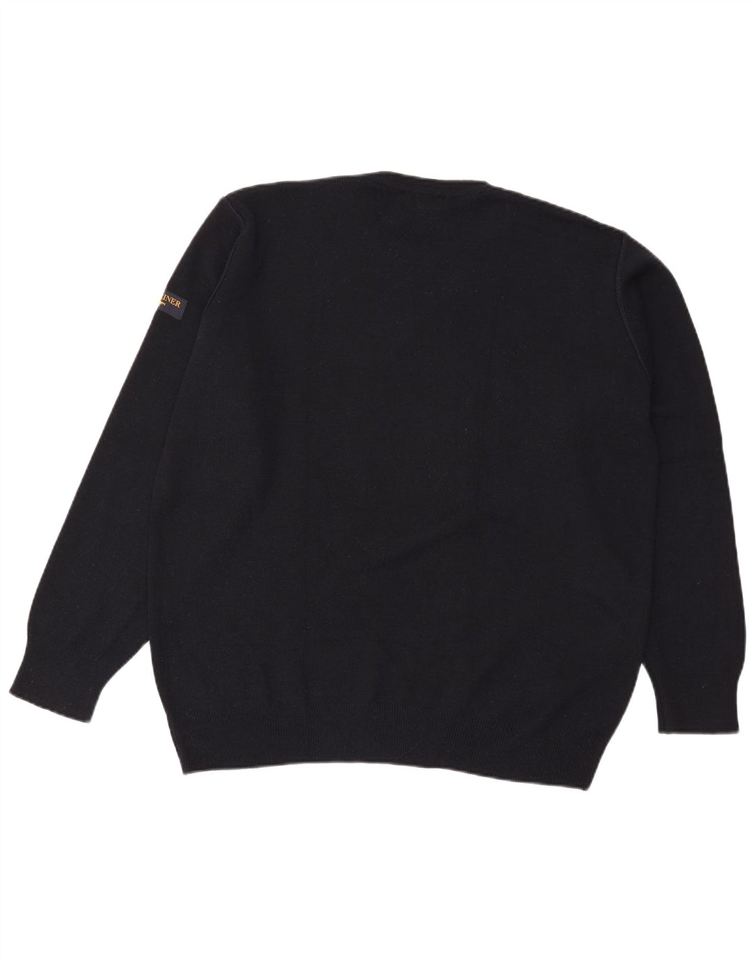 Maglione maglione girocollo vintage da uomo XL blu navy a rombi/diamante